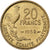 Francia, 20 Francs, Guiraud, 1952, Paris, Alluminio-bronzo, BB+, KM:917.1