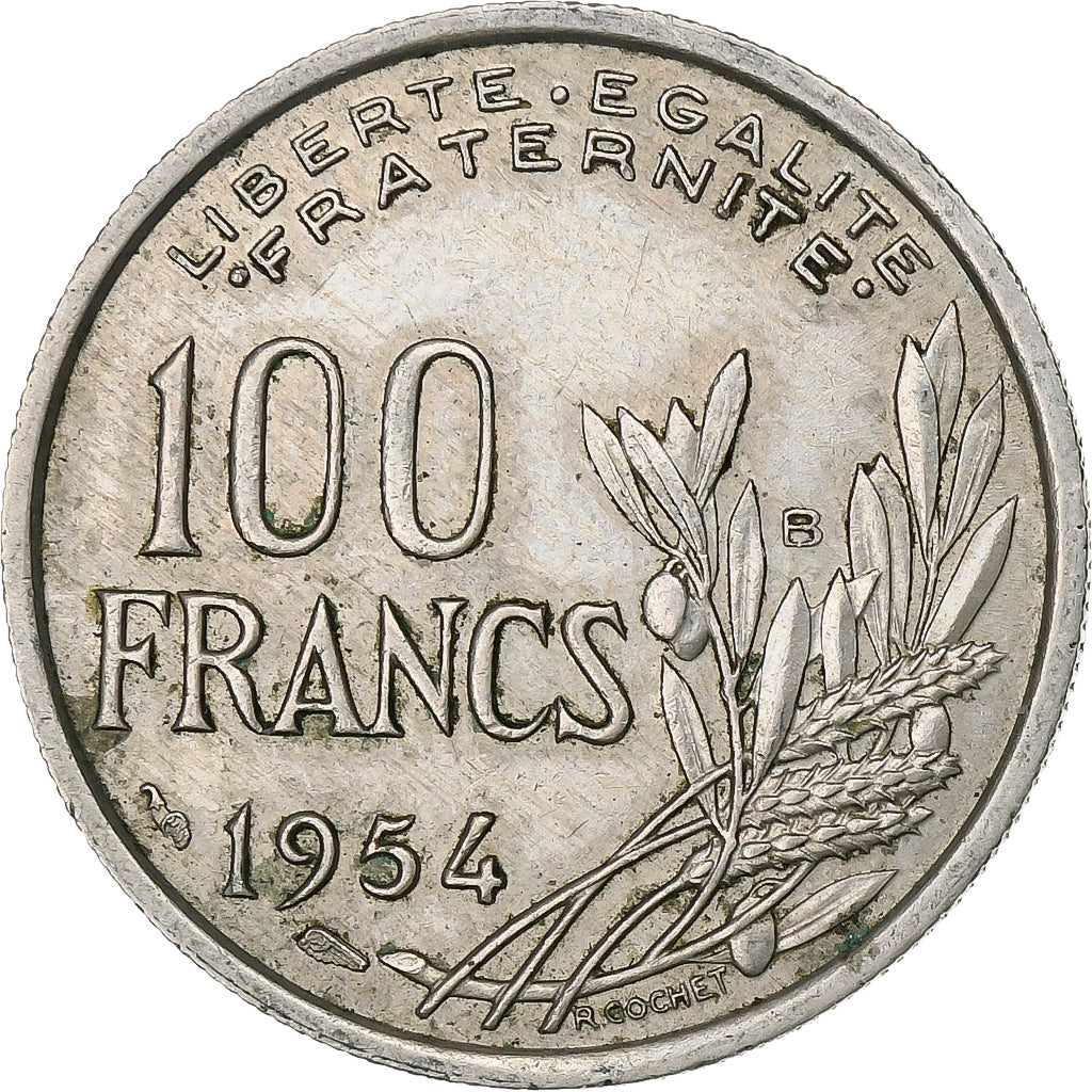 Francia, 100 Francs, Cochet, 1954, Beaumont - Le Roger, Rame-nichel, BB