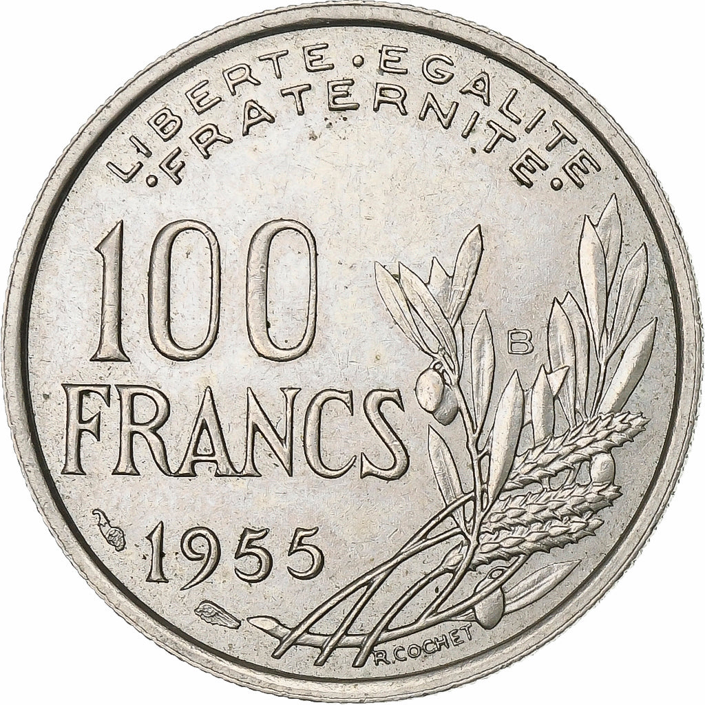 Frankreich, 100 Francs, Cochet, 1955, Beaumont - Le Roger, Kupfer-Nickel, SS