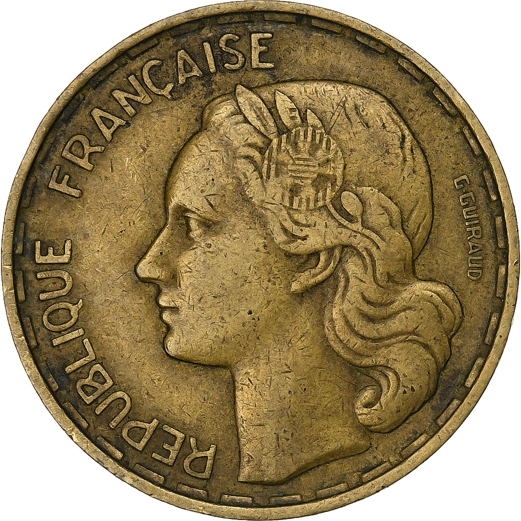 França, 50 Francs, Guiraud, 1951, Paris, Alumínio-Bronze, VF(30-35), KM:918.1
