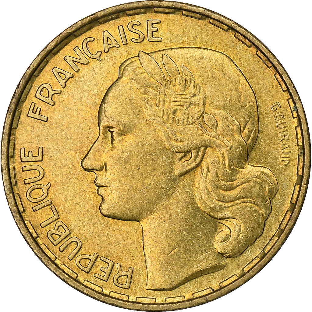 França, 50 Francs, Guiraud, 1952, Paris, Alumínio-Bronze, AU(55-58), KM:918.1
