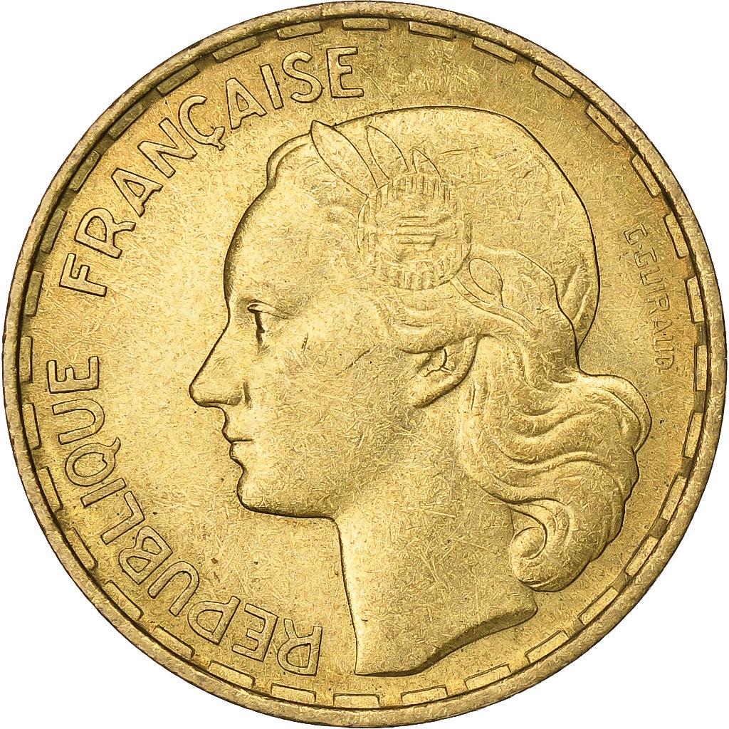 França, 50 Francs, Guiraud, 1952, Paris, Alumínio-Bronze, AU(50-53), KM:918.1