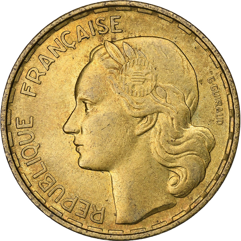 França, 50 Francs, Guiraud, 1953, Paris, Alumínio-Bronze, EF(40-45), KM:918.1