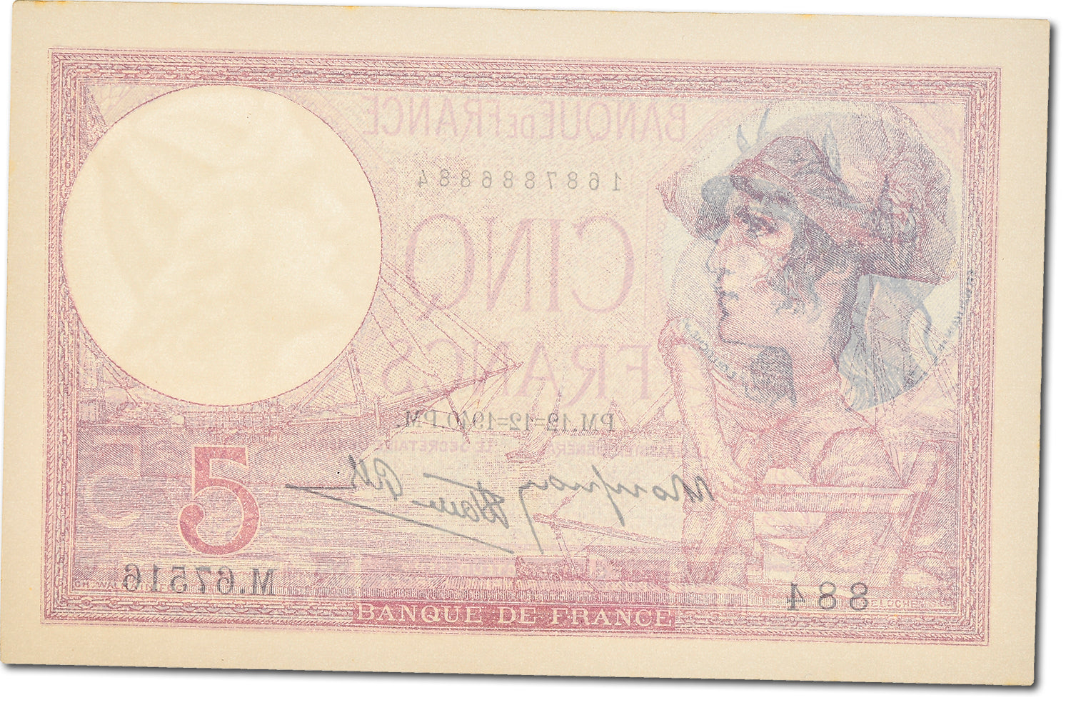 Banknote, France, 5 Francs, 5 F 1917-1940 ''Violet'', 1940, 1940-12-12