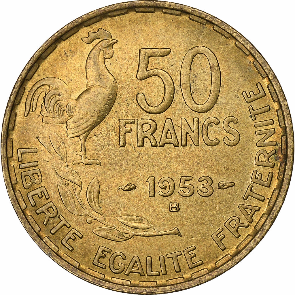 Francja, 50 Francs, Guiraud, 1953, Beaumont - Le Roger, Aluminium-Brąz