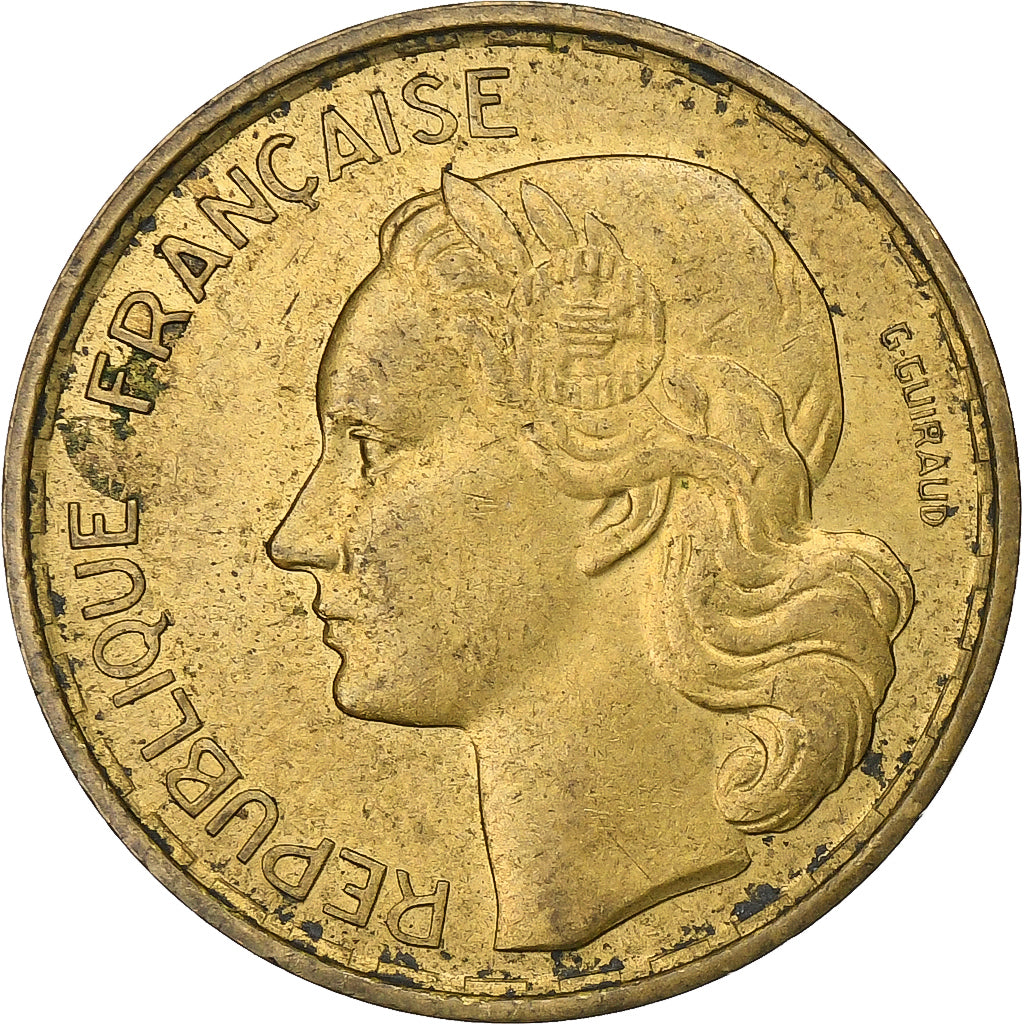 Frankreich, 20 Francs, Guiraud, 1953, Paris, Aluminum-Bronze, SS, KM:917.1