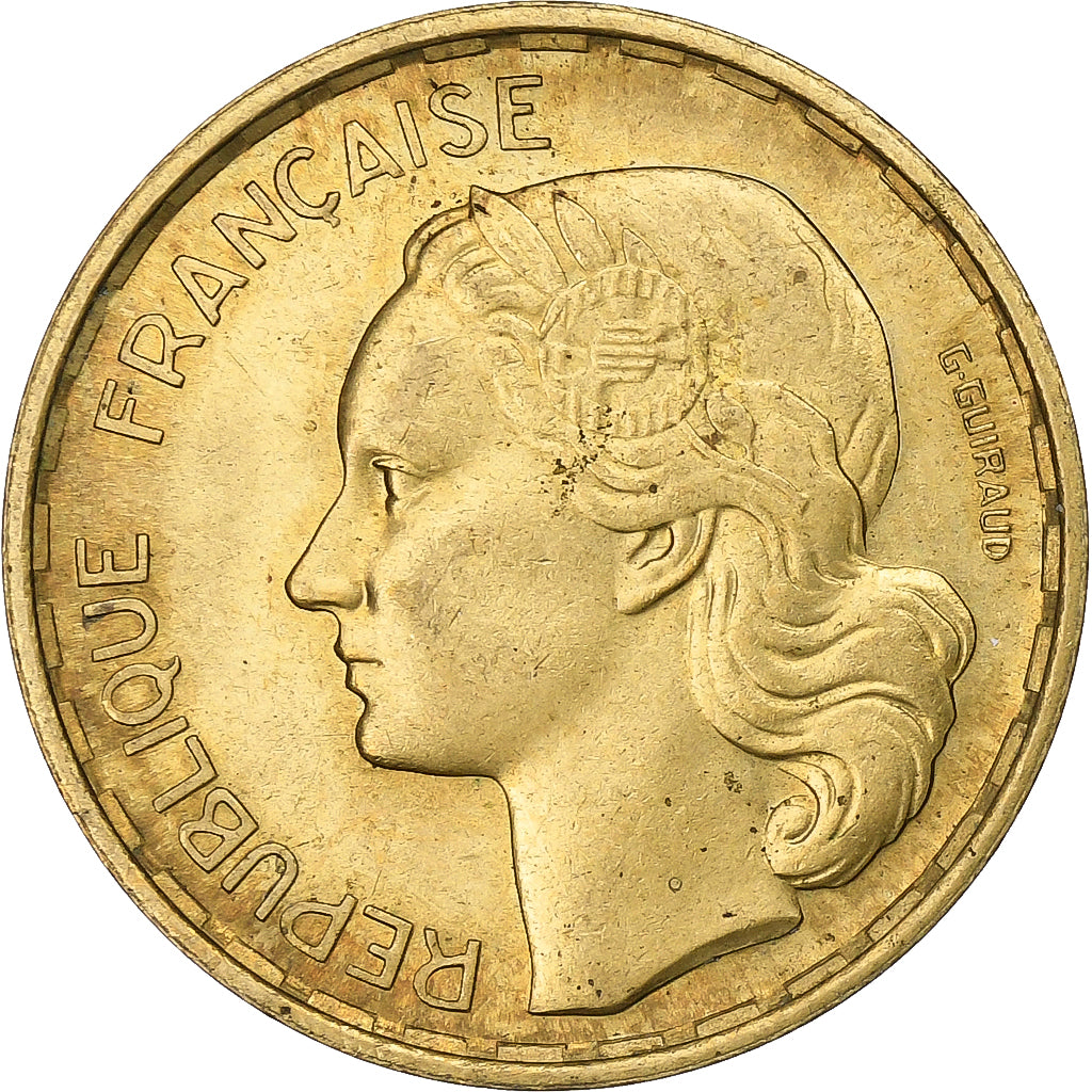 Frankreich, 20 Francs, Guiraud, 1951, Beaumont - Le Roger, Aluminum-Bronze, SS+