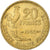 Francia, 20 Francs, Guiraud, 1950, Paris, Alluminio-bronzo, BB+, KM:916.1