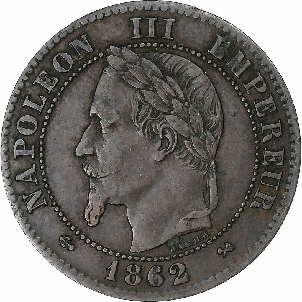 France, Napoleon III, 2 Centimes, Napoléon III, 1862, Bordeaux, Bronze