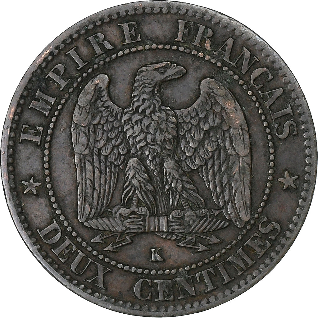France, Napoleon III, 2 Centimes, Napoléon III, 1862, Bordeaux, Bronze