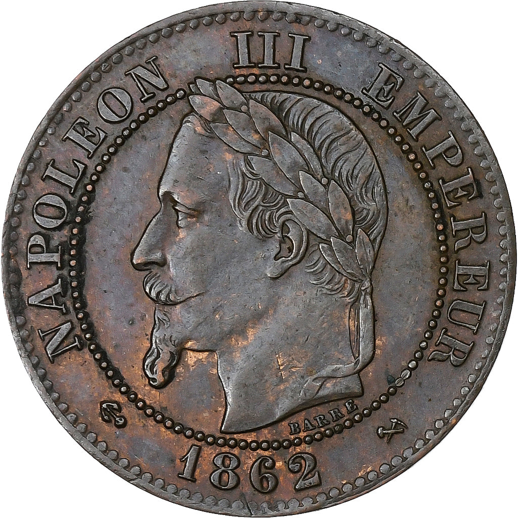 France, Napoleon III, 2 Centimes, Napoléon III, 1862, Bordeaux, Bronze