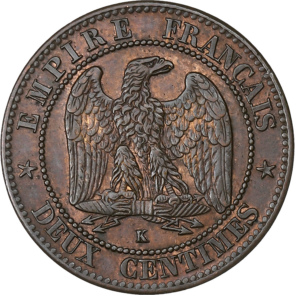 France, Napoleon III, 2 Centimes, Napoléon III, 1862, Bordeaux, Bronze