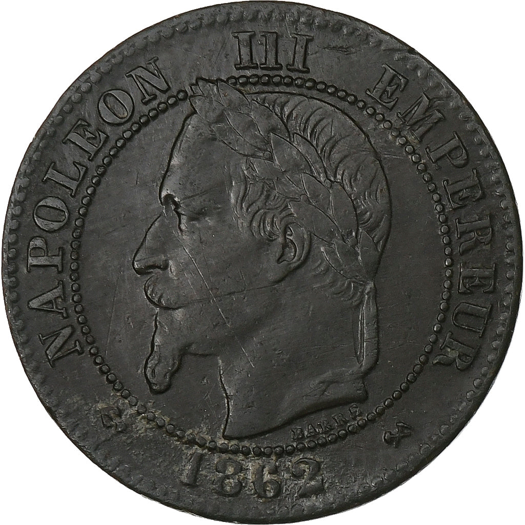 France, Napoleon III, 2 Centimes, Napoléon III, 1862, Bordeaux, Bronze