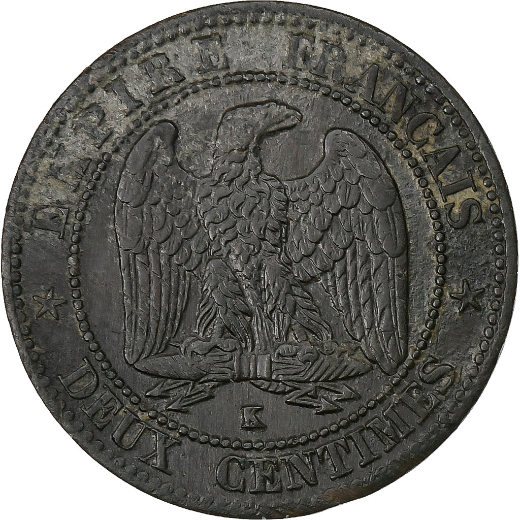 France, Napoleon III, 2 Centimes, Napoléon III, 1862, Bordeaux, Bronze