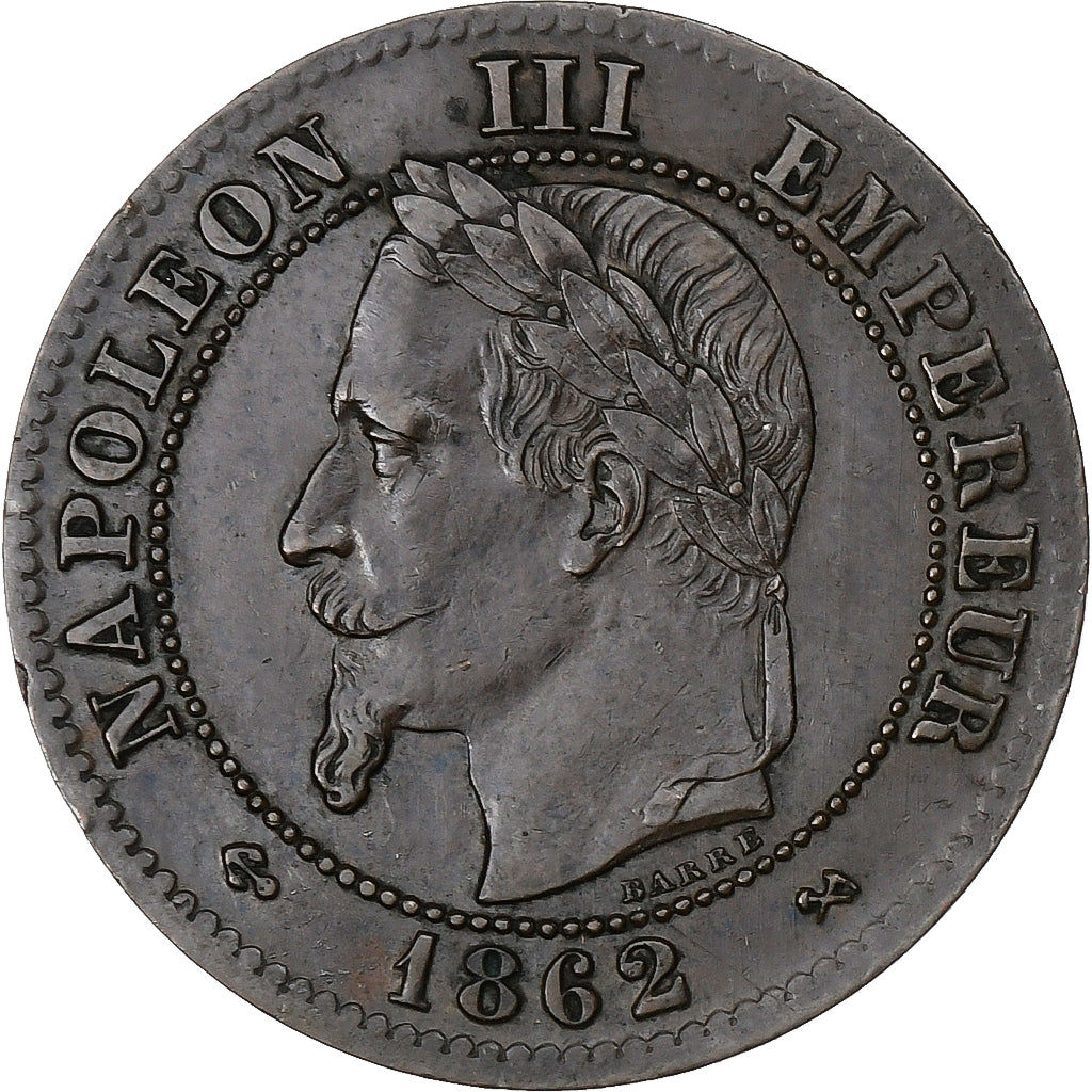 Francia, Napoleon III, 2 Centimes, Napoléon III, 1862, Bordeaux, Bronzo, BB+