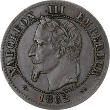 Francia, Napoleon III, 2 Centimes, Napoléon III, 1862, Bordeaux, Bronzo, BB+