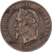 France, Napoléon III, 2 Centimes, Napoléon III, 1862, Strasbourg, Bronze, TTB