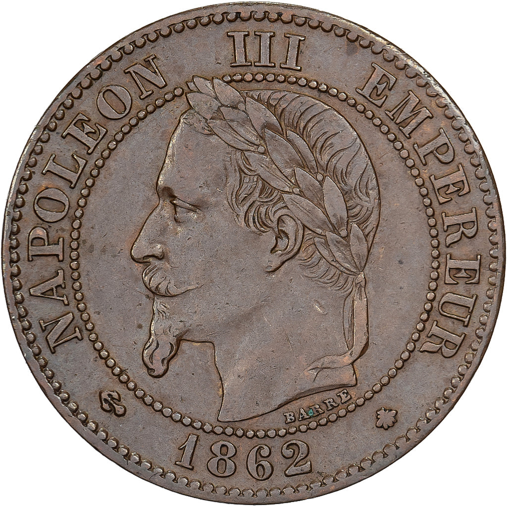 Francia, Napoleon III, 2 Centimes, Napoléon III, 1862, Paris, Bronce, MBC