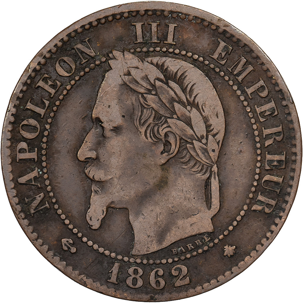 France, Napoleon III, 2 Centimes, Napoléon III, 1862, Paris, Bronze, VF(30-35)