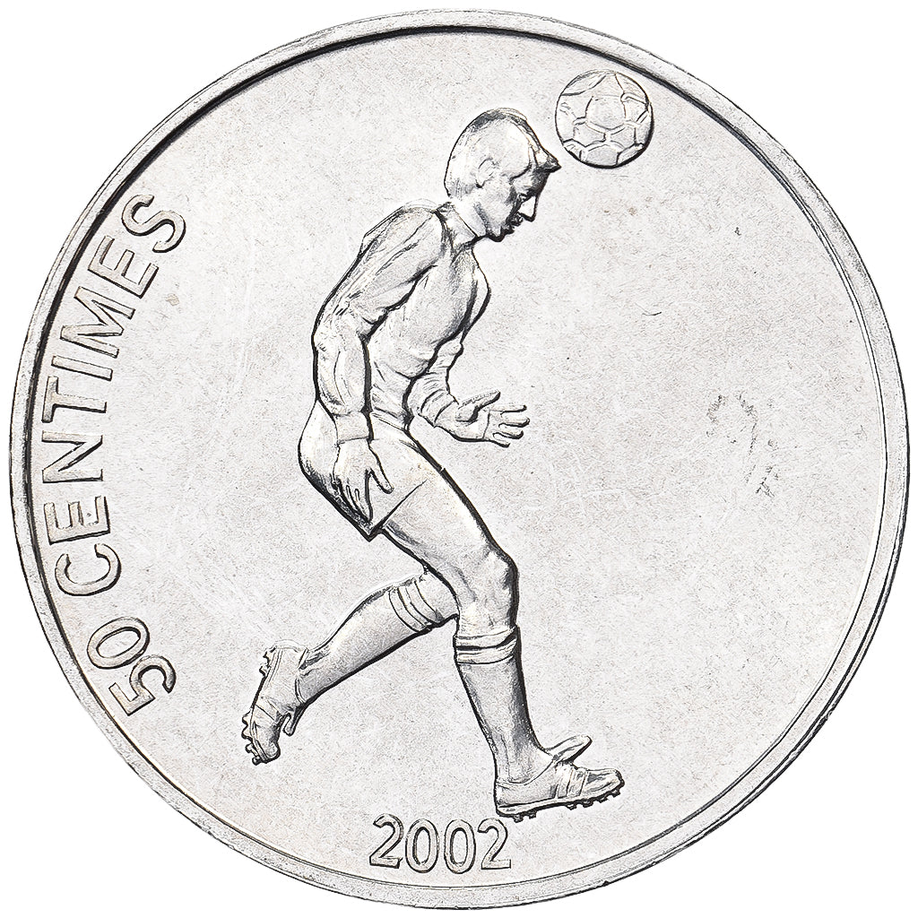 República Democrática do Congo, 50 Centimes, 2002, Alumínio, MS(64), KM:75