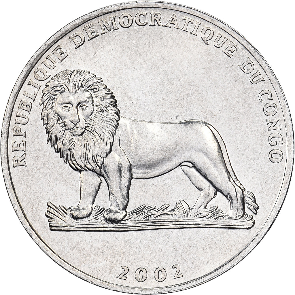 República Democrática do Congo, 50 Centimes, 2002, Alumínio, MS(64), KM:75