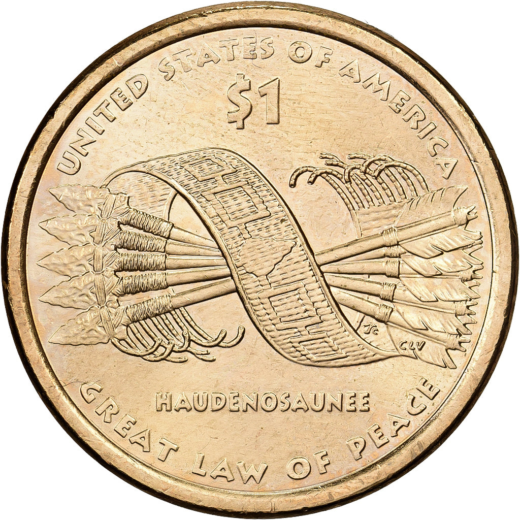 United States, Dollar, Native American Dollar - Hiawatha belt reverse, 2010