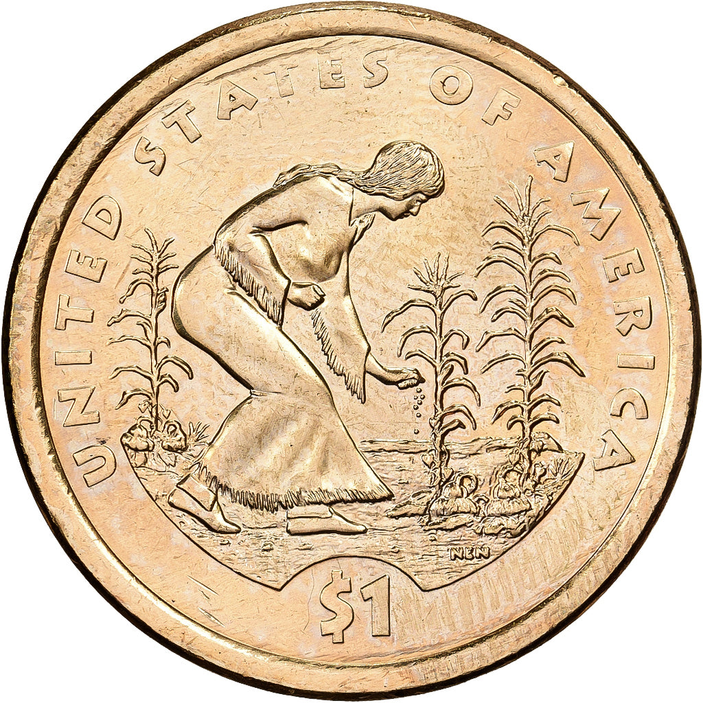 Estados Unidos, Dollar, Native American Dollar - Planting crops reverse, 2009