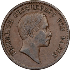 Duitse staten, BADEN, Friedrich I, Kreuzer, 1856, Koper, ZF+, KM:232