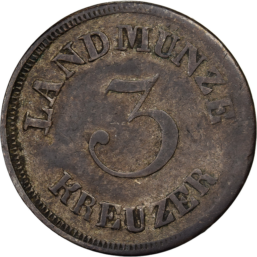 Estados alemanes, SAXE-MEININGEN, Bernhard II, 3 Kreuzer, 1830, Cobre, BC+