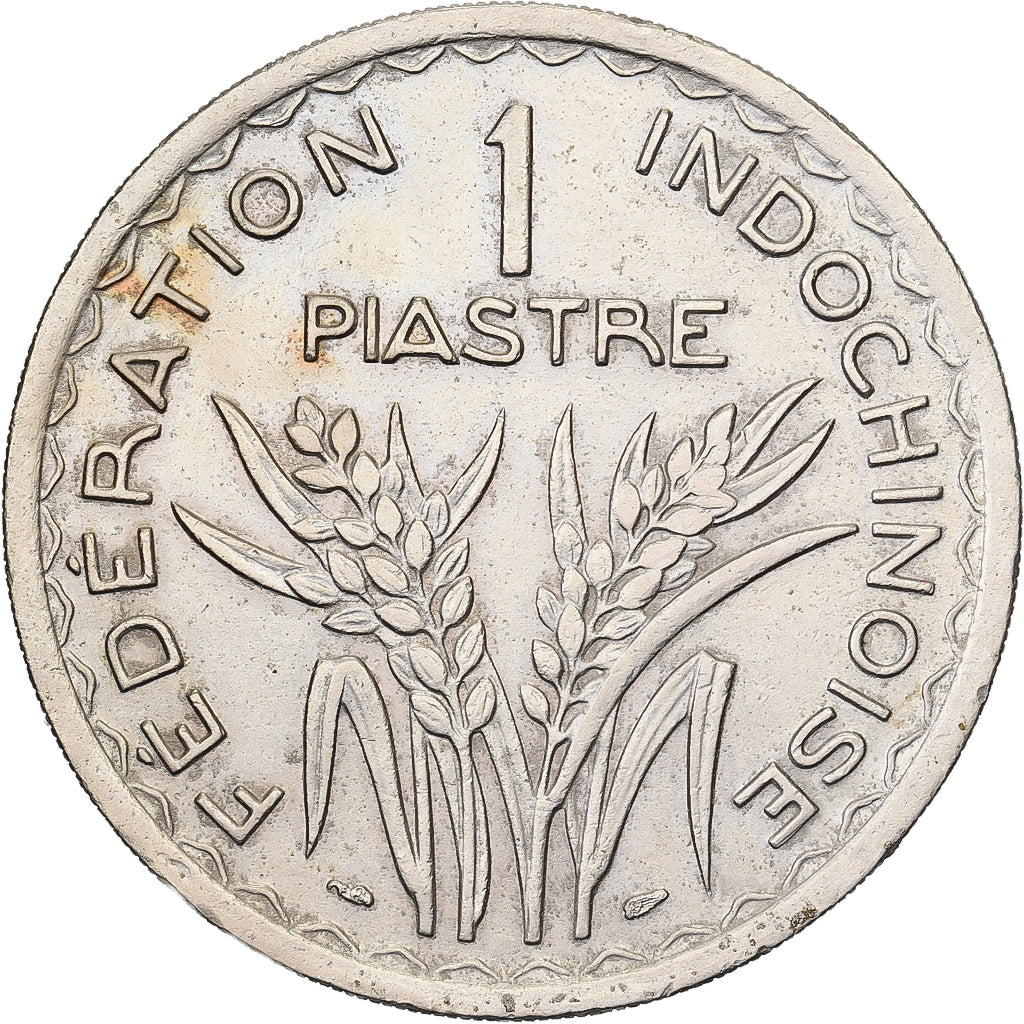 Francuskie Indochiny, Piastre, 1947, Paris, Miedź-Nikiel, AU(50-53), KM:32.1