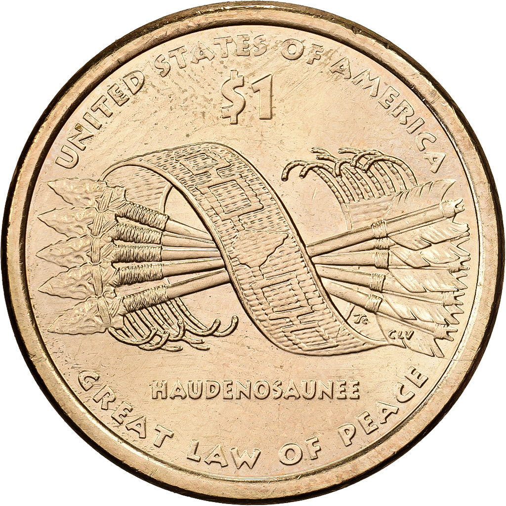 United States, Dollar, Native American Dollar - Hiawatha belt reverse, 2010