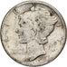 États-Unis, Dime, Mercury Dime, 1917, Philadelphie, Argent, TB+, KM:140