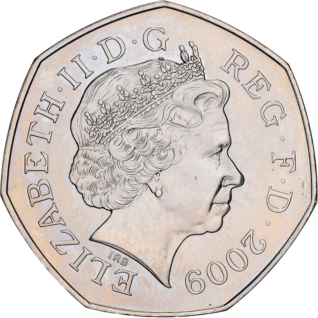 Great Britain, Elizabeth II, 50 Pence, 2009, British Royal Mint, Copper-nickel