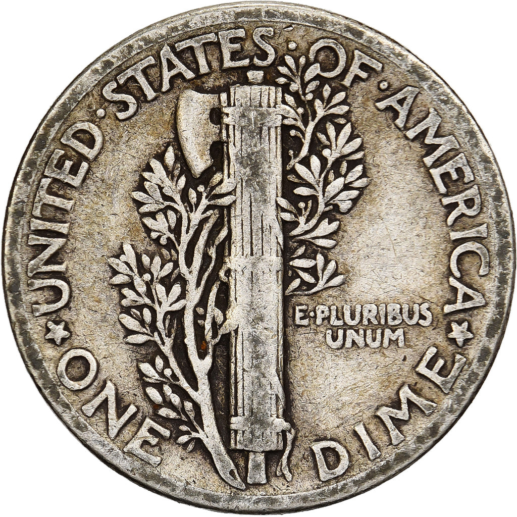 Estados Unidos da América, Dime, Mercury Dime, 1940, Philadelphia, Prata
