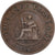 Indochina Francesa, Cent, 1885, Paris, Bronce, MBC, KM:1