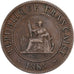 Indochina Francesa, Cent, 1885, Paris, Bronce, MBC, KM:1