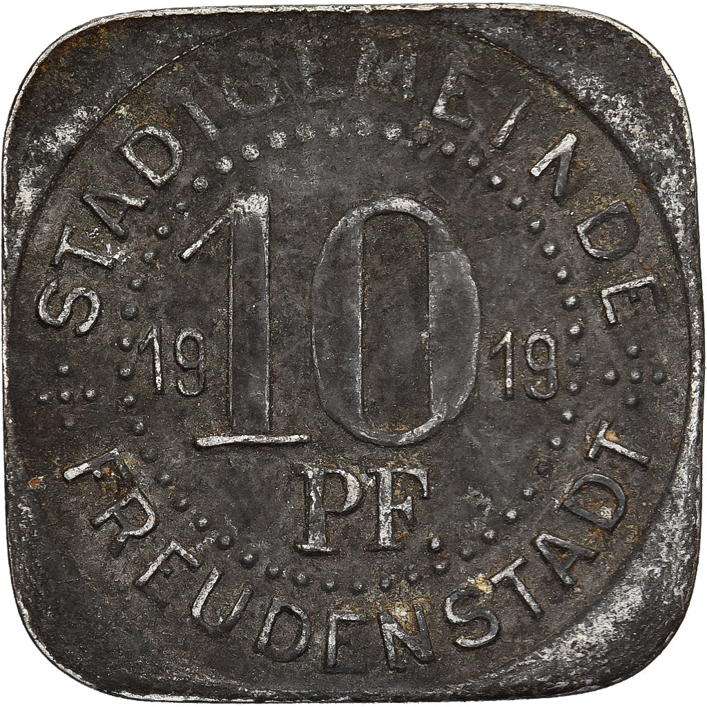 Weimar Republic, 10 Pfennig, 1919, Zinc, EF(40-45), KM:26