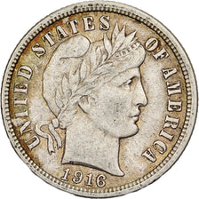 United States, Dime, Barber Dime, 1916, Philadelphia, Silver, AU(50-53), KM:113