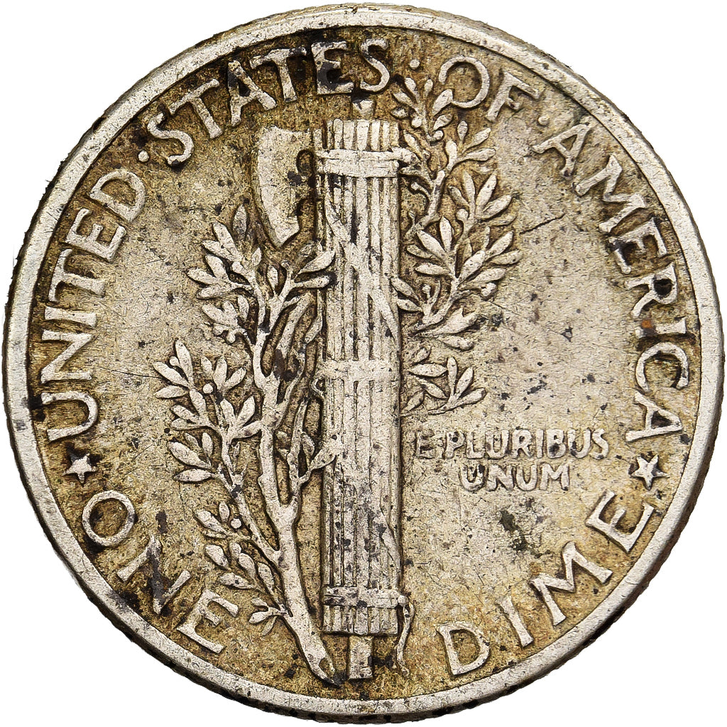 United States, Dime, Mercury Dime, 1945, Philadelphia, Silver, EF(40-45), KM:140