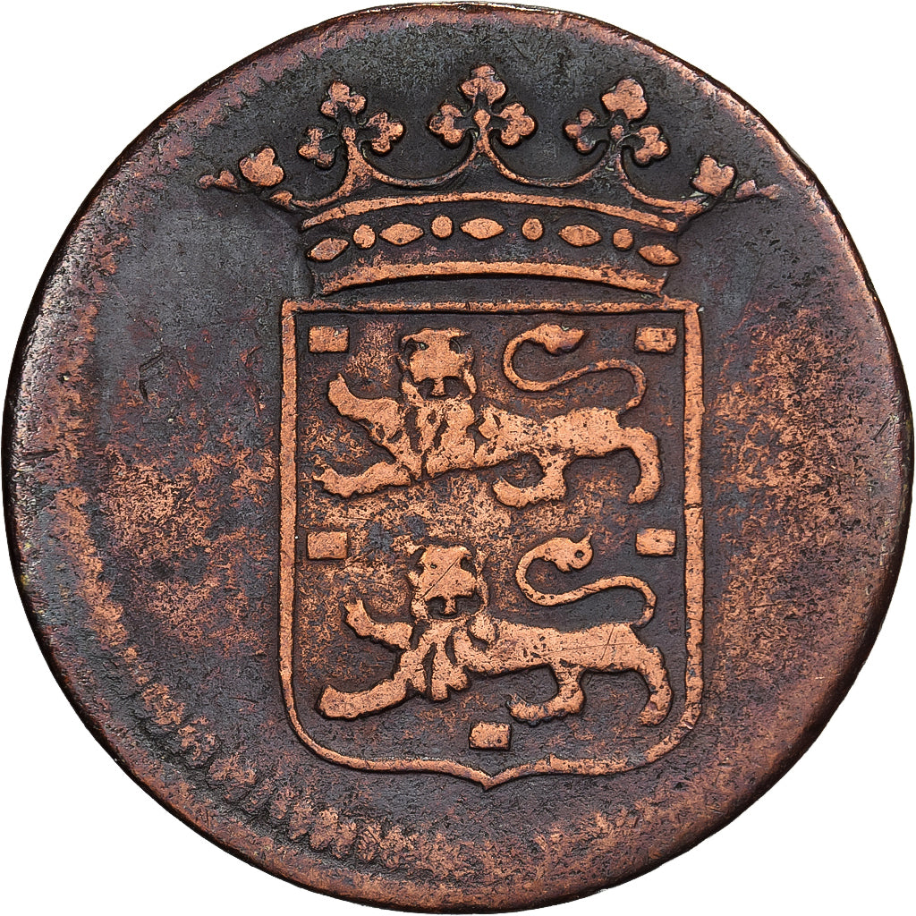 Nederlandse Antillen, Duit, 1733, Koper, FR+, KM:132
