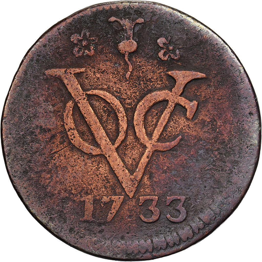 Nederlandse Antillen, Duit, 1733, Koper, FR+, KM:132