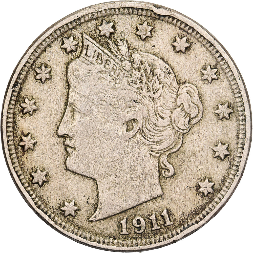 Estados Unidos, 5 Cents, Liberty Nickel, 1911, Philadelphia, Cobre - níquel