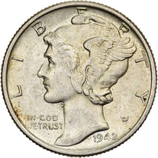 Stati Uniti, Dime, Mercury Dime, 1942, Philadelphia, Argento, SPL-, KM:140