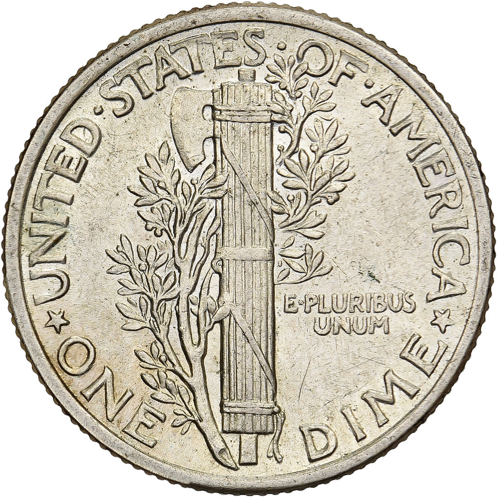 Stati Uniti, Dime, Mercury Dime, 1942, Philadelphia, Argento, SPL-, KM:140