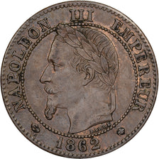 France, Napoléon III, 2 Centimes, Napoléon III, 1862, Paris, Bronze, TTB