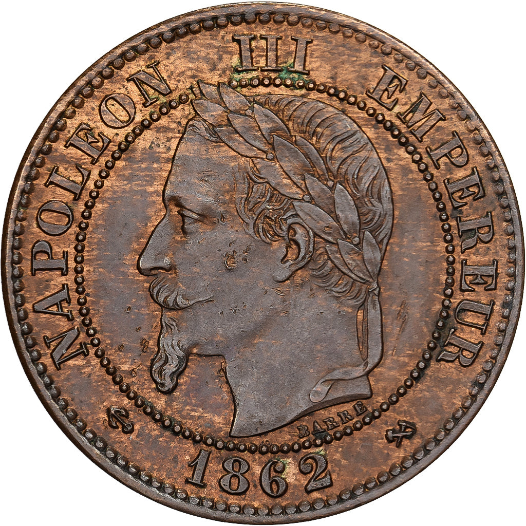 France, Napoléon III, 2 Centimes, Napoléon III, 1862, Bordeaux, Bronze, TTB