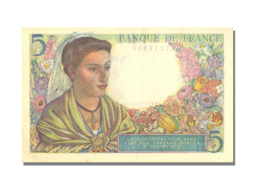 Biljet, Frankrijk, 5 Francs, 5 F 1943-1947 ''Berger'', 1943, 1943-11-25, SPL