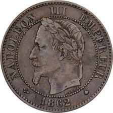 Francia, Napoleon III, 2 Centimes, Napoléon III, 1862, Paris, Bronzo, BB