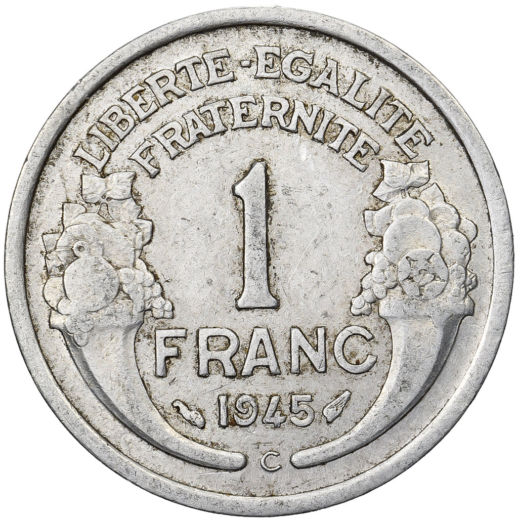 France, Franc, Morlon, 1945, Castelsarrasin, Aluminium, TTB, KM:885a.3