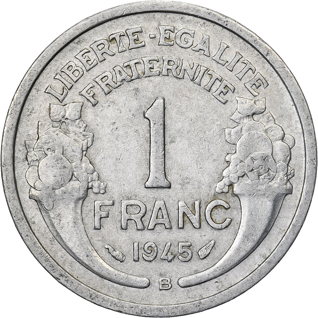 Frankreich, Franc, Morlon, 1945, Beaumont - Le Roger, Aluminium, SS, KM:885a.2